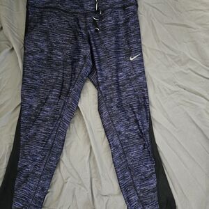 Nike Blue and Black Athletic Leggings
